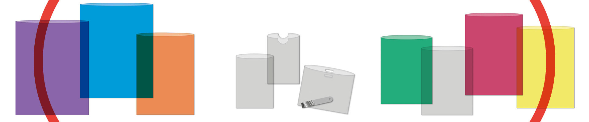 Transparente Einsteckhüllen von senne products in verschiedenen Farben – ideal zum Schutz und schnellen Zugriff auf Unterlagen.