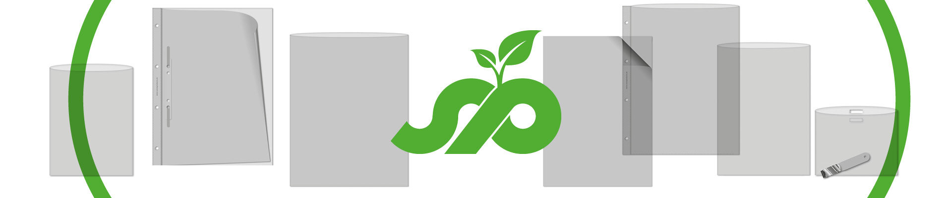 Nachhaltige Green-PE-Hüllen von senne products – umweltfreundliche, transparente Dokumententaschen aus recyclingfähigem Material.