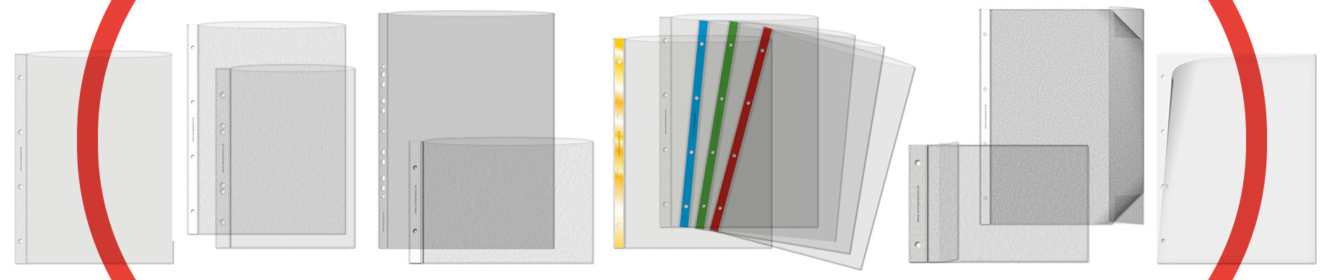 Transparente Prospekthüllen von senne products mit mehrfachem Lochrand – stabile Klarsichthüllen für Ordner und Ringbücher.