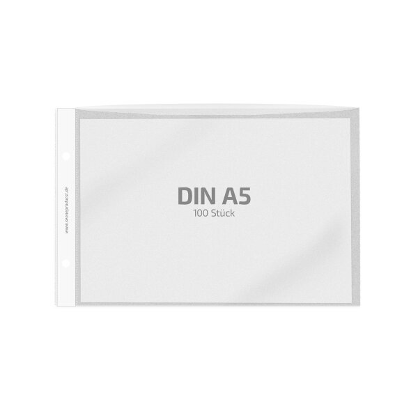 100 Stk. | Prospekthülle A5 | weiß | PP genarbt 0,060mm | Querformat | REIF Hamburg