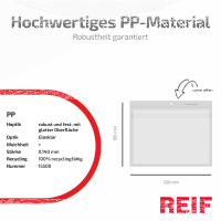 100 Stk. | Sichttasche A5 | farblos | PP glasklar 0,140 mm | Querformat mit Klappe