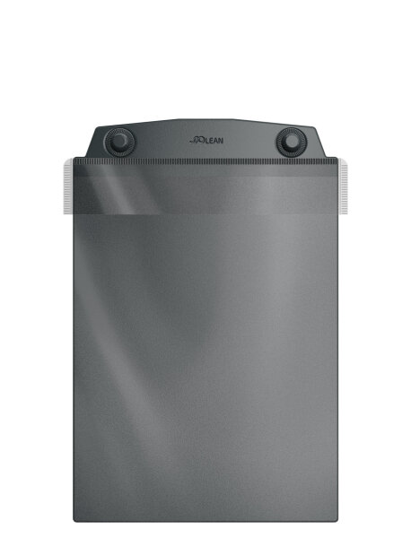 10 Stk. | Sichttasche DIN A4 hoch | dunkelgrau | mit Supermagneten | mit Schutzklappe