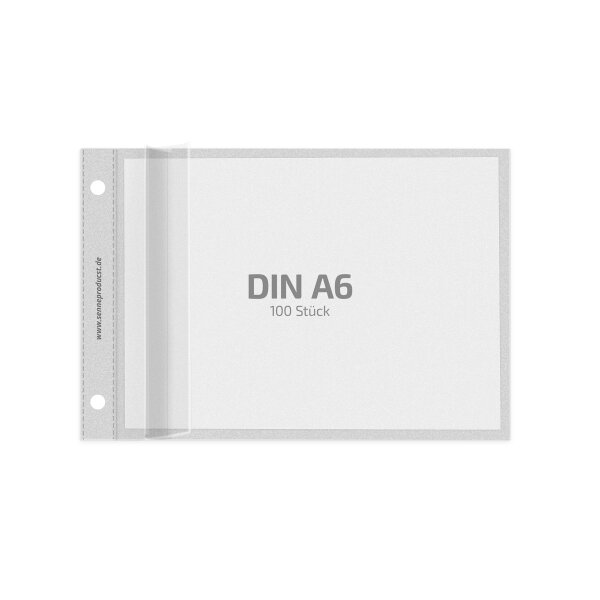 100 Stk. | Prospekthülle A6 | farblos | PP genarbt 0,120 mm | Querformat mit Klappe | REIF Hamburg