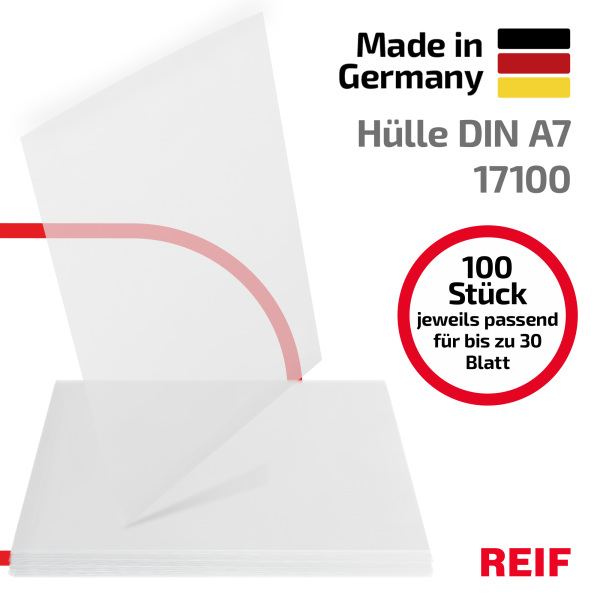 100 Stk. | Hülle A7 | farblos | PE glatt 0,130 mm | REIF Hamburg