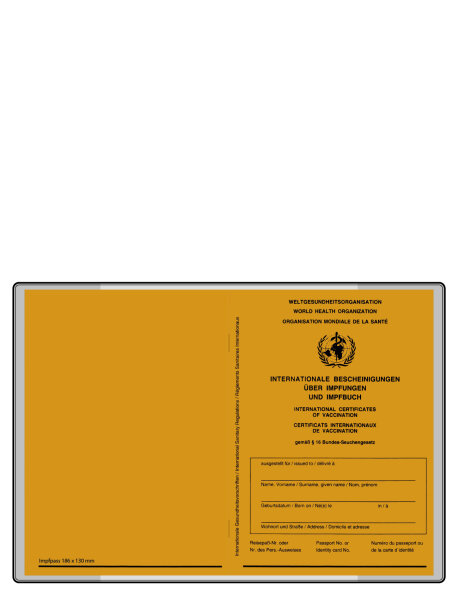 50 Stk. | Impfpasshülle | Umschlag | farblos | VINYL-WF genarbt 0,180 mm | senne products