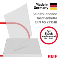 50 Stk. | Taschenhülle selbstklebend A5 quer |...