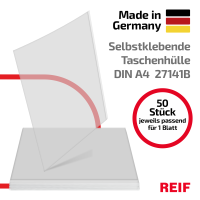50 Stk. | Taschenhülle selbstklebend A4 quer |...