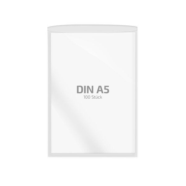 100 Stk. | Hülle A5 | farblos | PE glatt 0,160 mm | Vorderseite verkürzt | REIF Hamburg