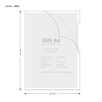 100 Stk. | Sichthülle A4 | farblos | PP genarbt...