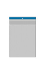 50 Stk. | Sichttasche DIN A5 | blau | PP genarbt 0,120 mm...