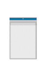 50 Stk. | Sichttasche DIN A5 | blau | PP genarbt 0,120 mm...