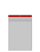 50 Stk. | Sichttasche DIN A5 | rot | PP genarbt 0,120 mm...