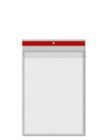 50 Stk. | Sichttasche DIN A5 | rot | PP genarbt 0,120 mm...