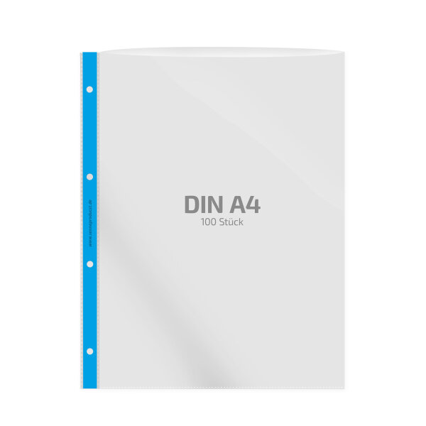 100 Stk. | Prospekthülle A4 | blau | PP glasklar 0,080 mm | REIF Hamburg