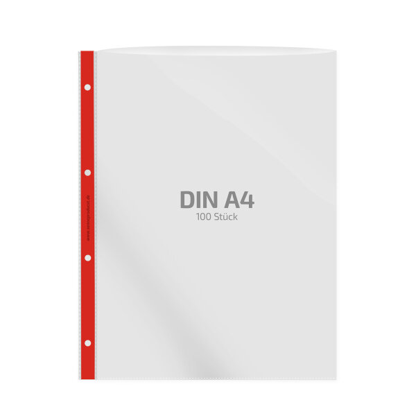 100 Stk. | Prospekthülle A4 | rot | PP glasklar 0,080 mm | REIF Hamburg