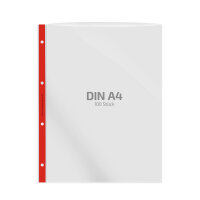 100 Stk. | Prospekthülle A4 | rot | PP glasklar...