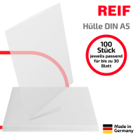 100 Stk. | Hülle A5 | farblos | Green-PE glatt 0,160 mm | REIF Hamburg